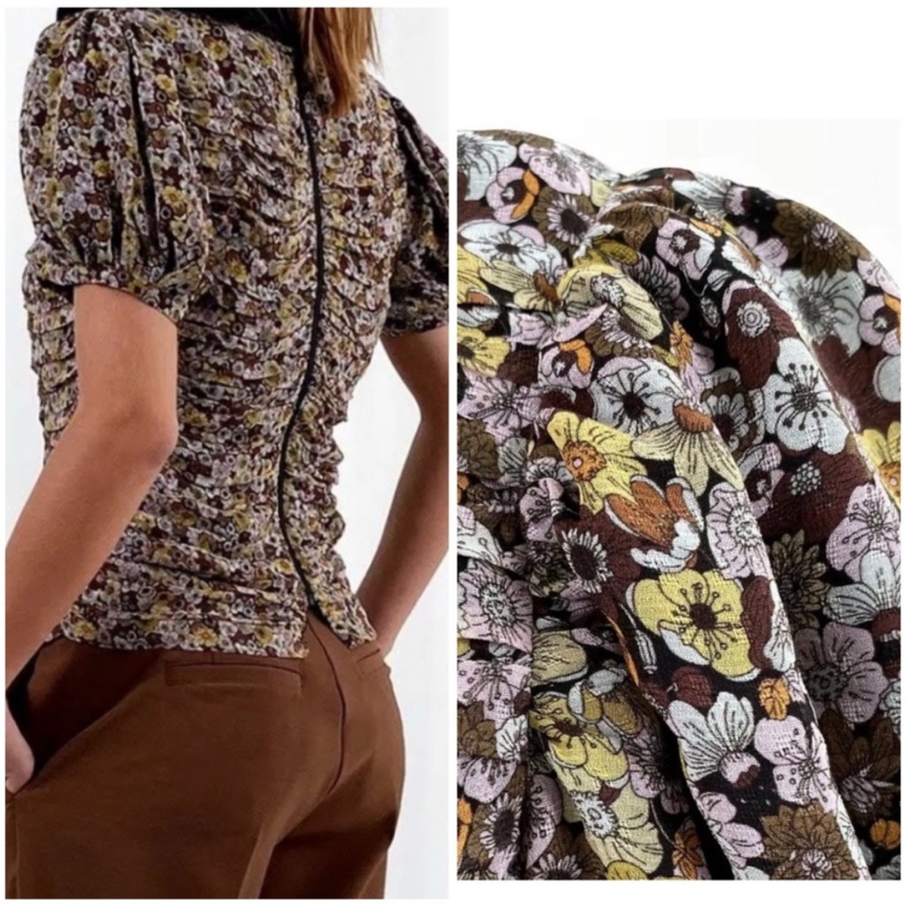 Birgitte Herskind Reese Blouse Flower Size 36 EUR or 4 CDN Danish Designer